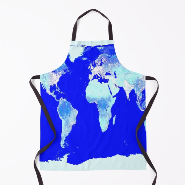 Item preview, World Map Blue Turquoise Aqua designed and sold by 2sweetsDesign.
