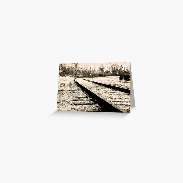 Railroad tracks into the horizon line... Greeting Card
