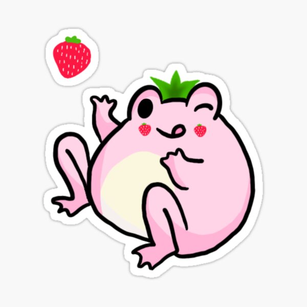 Strawberry Frog Sticker For Sale By Siena Rb Redbubble