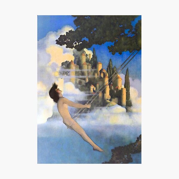 Dinky Bird - Maxfield Parrish midcentury art deco/nouveau illustration Photographic Print