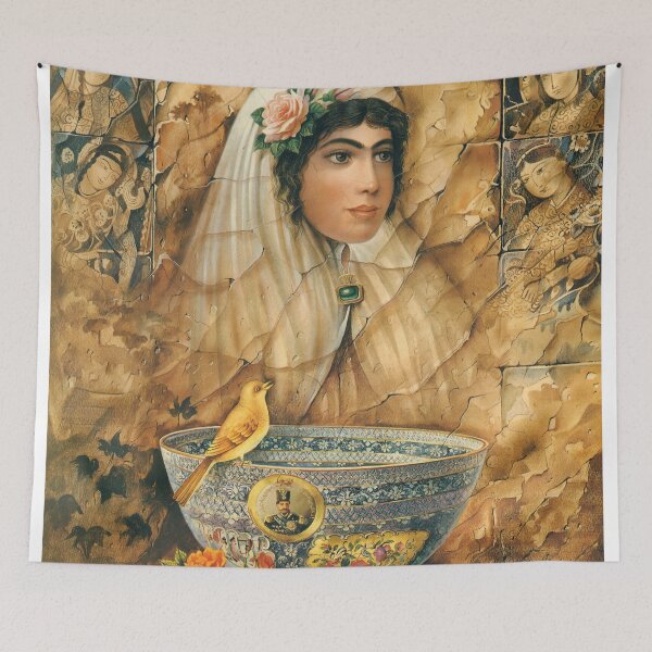 Item preview, Qajar Girl. Iranian painting by Shakiba  designed and sold by mazis.
