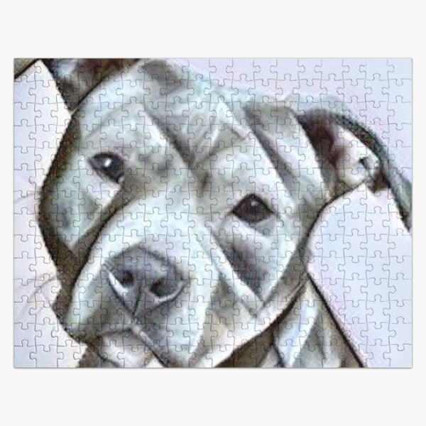 Pit Bull dog lover, a beautiful design of a Blue Nose PitBull of this gentle loyal breed Jigsaw Puzzle