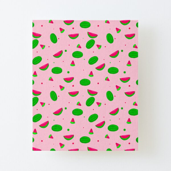 Pink Summer Watermelon Canvas Mounted Print
