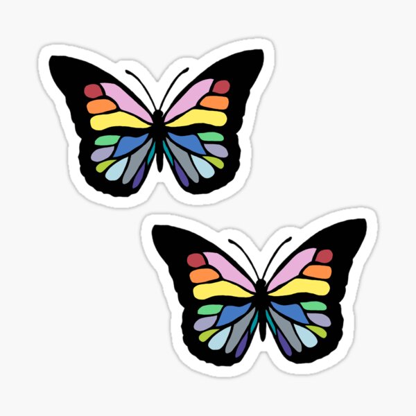 Rainbow Butterfly Sticker Pack Sticker For Sale By Gabrielle0188 Redbubble 8253