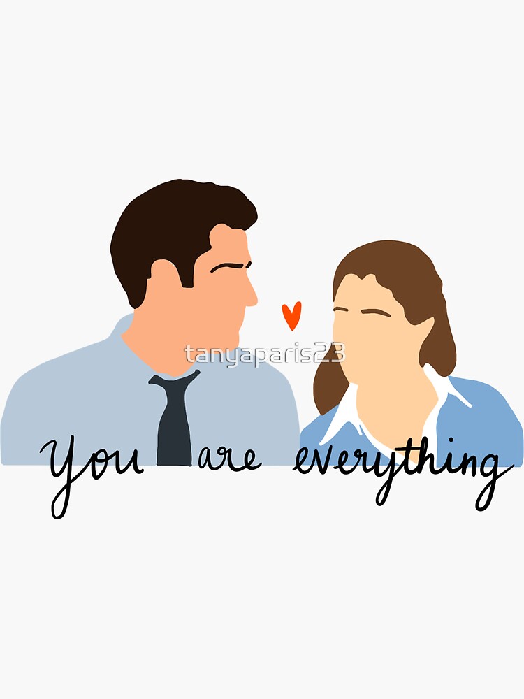 "Jim and Pam" Sticker for Sale by tanyaparis23 Redbubble