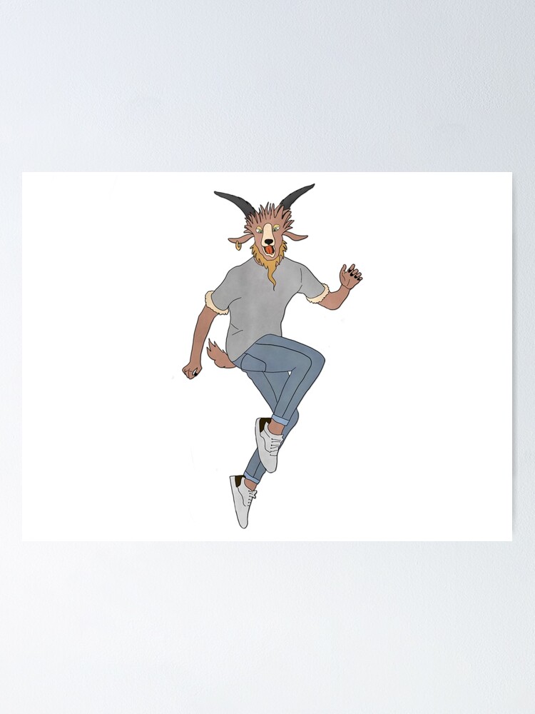 Poster Chevre Anthro Qui Saute Dans Une Direction Par Velenox Redbubble