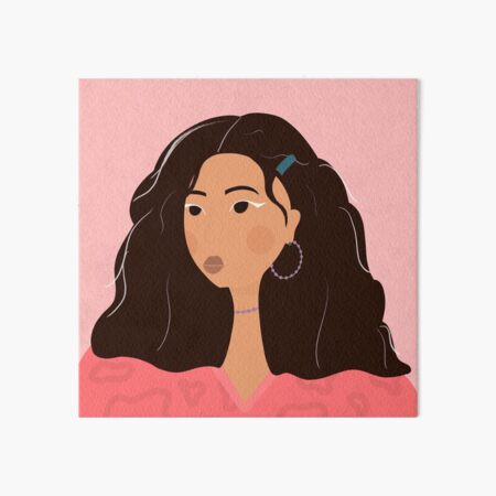 Item preview, Fun & Cute Curly Haired Girl Portrait Illustration designed and sold by itsnyahb.