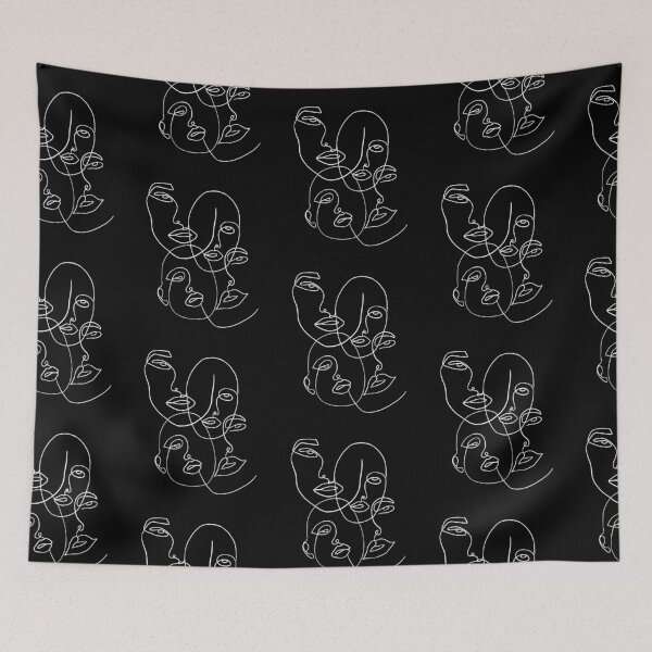 Item preview, White faces outline  designed and sold by ouatisworld.