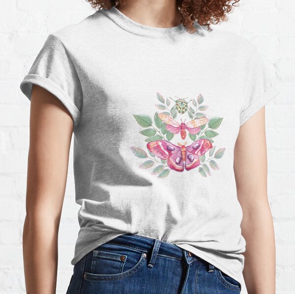 Butterflies and Beetle Magical trio pink & turquoise_watercolour Classic T-Shirt