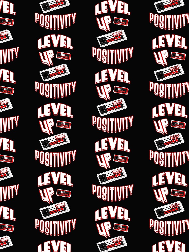 Thumbnail 3 of 3, Scarf, Level Up Your Positivity designed and sold by SharpThreadZ.
