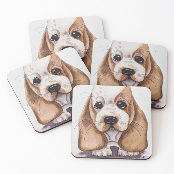 Item preview, Hound Puppy Illustration Caricature Dog Watercolor designed and sold by Nikki Milley.