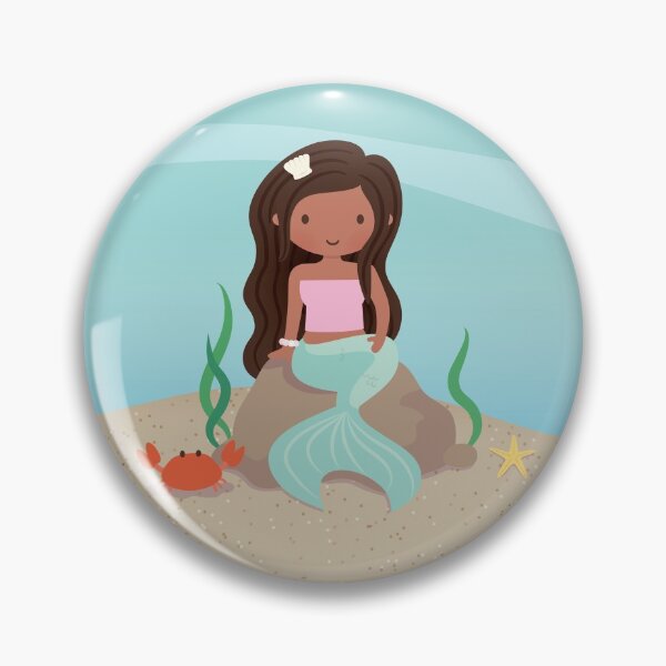Item preview, Cute Black Mermaid Girl designed and sold by rustydoodle.