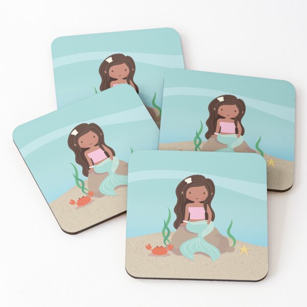 Item preview, Cute Black Mermaid Girl designed and sold by rustydoodle.