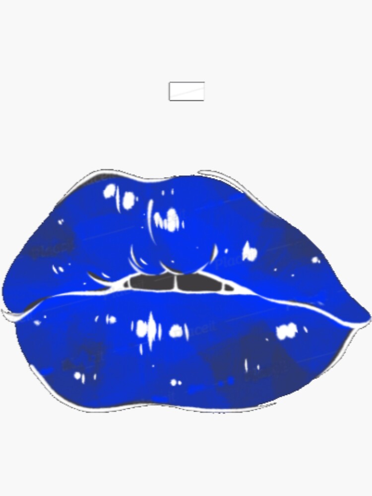 "Blue lips" Sticker by unfoldingodess Redbubble
