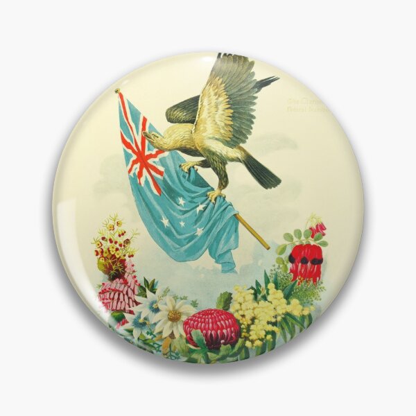 Item preview, Antique Australian Flag, Eagle and Flowers Poster designed and sold by karwilberevivalcollection.