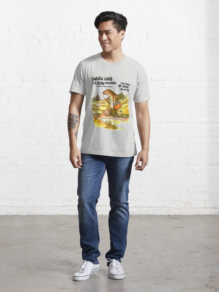 Alternate view of Mr. Hyena, Two Sadakas - black text Essential T-Shirt