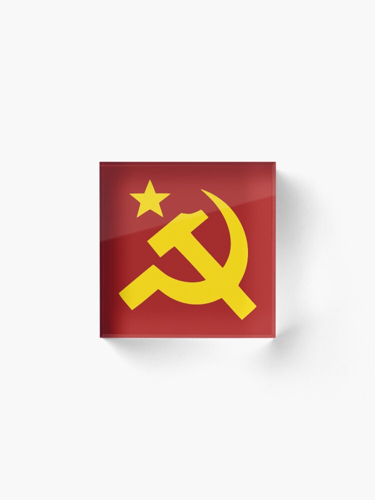 Alternate view of Communism Hammer Sickle Flag Acrylic Block