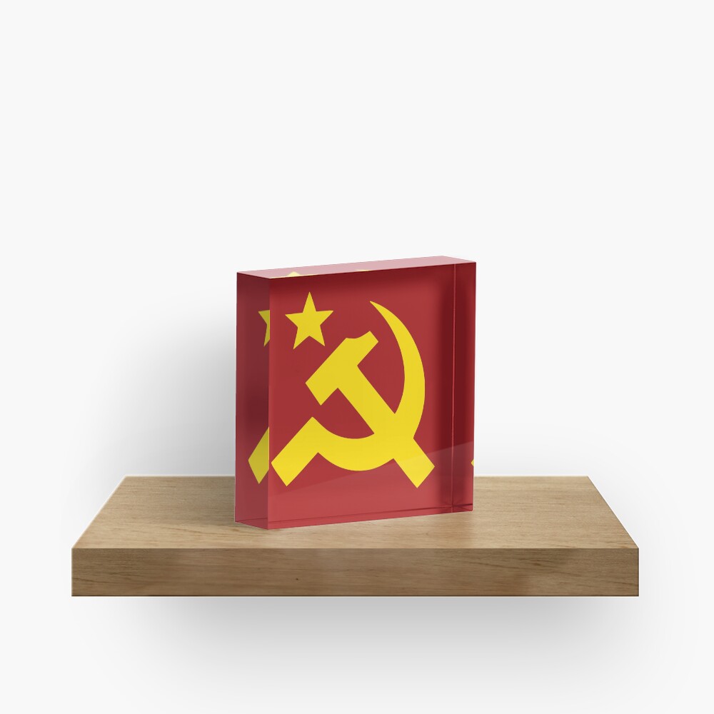 Communism Hammer Sickle Flag Acrylic Block