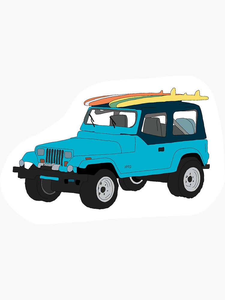 "Surf Jeep" Sticker for Sale by sydneyankrim Redbubble