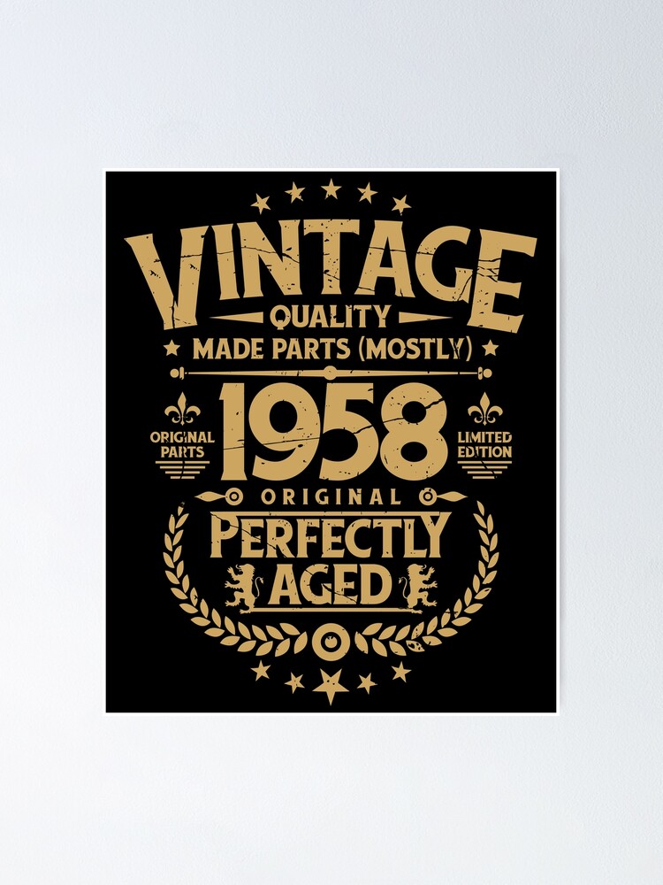 Vintage 60th Birthday Funny Tshirt 1958 All Original Parts Vintage 60th Birthday Funny Tshirt 1958 All Original Parts