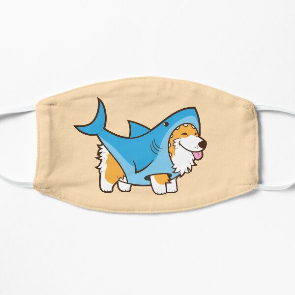 Corgi In a Shark Suit Flat Mask