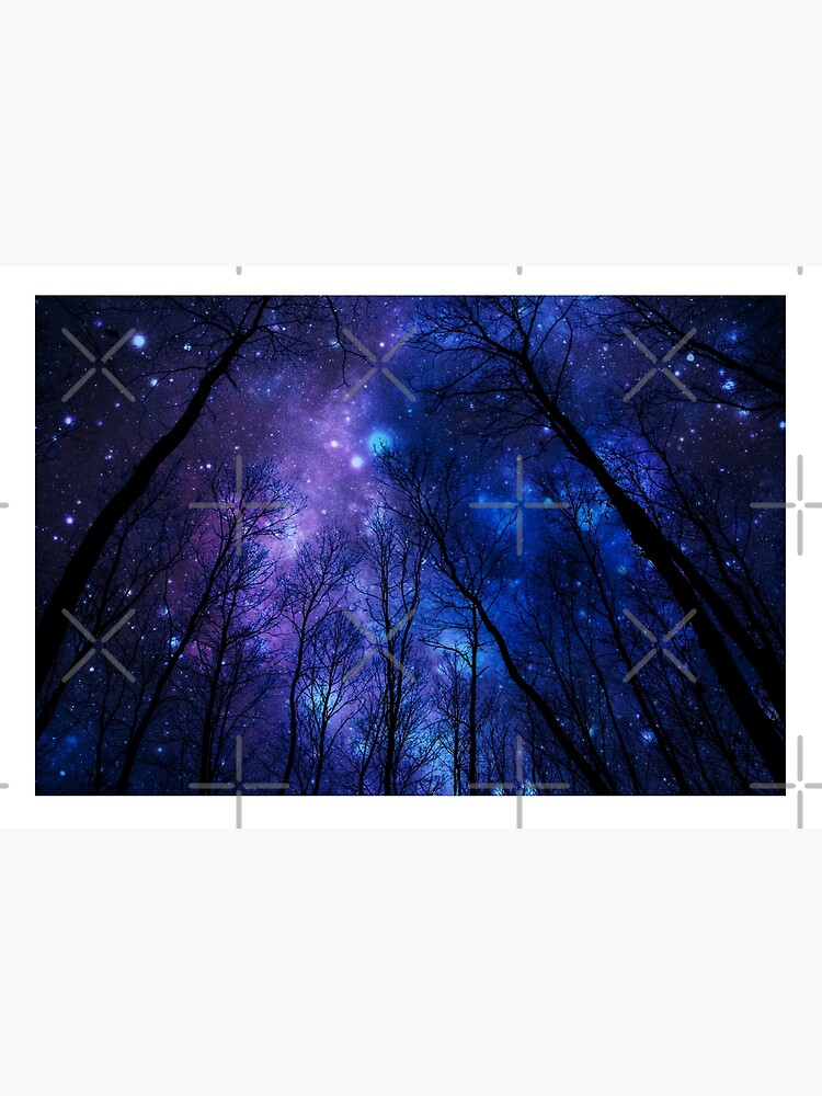 Black Trees Deep Blue Purple Space by 2sweetsDesign