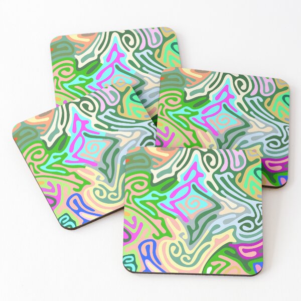 Item preview, colorful waves. Fantastic art with decorative texture, Surreal doodle pattern, colors abstract designed and sold by mashmosh.