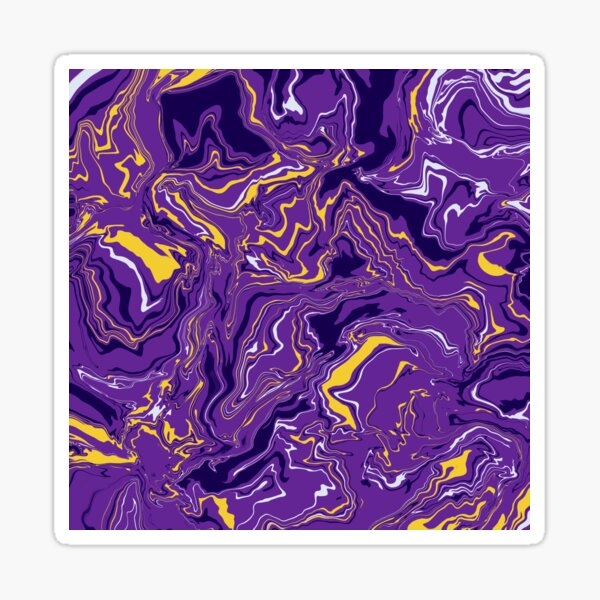 Purple, Yellow, Navy Blue & White Marble Sticker