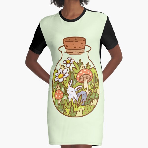 Lapin dans une bouteille Robe t-shirt