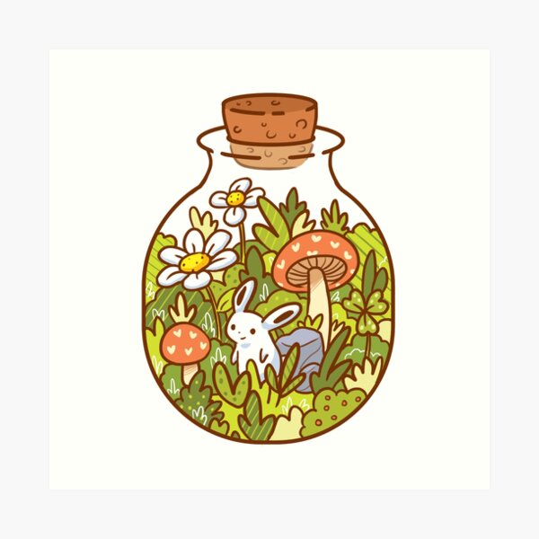 Bunny in a Bottle Art Print
