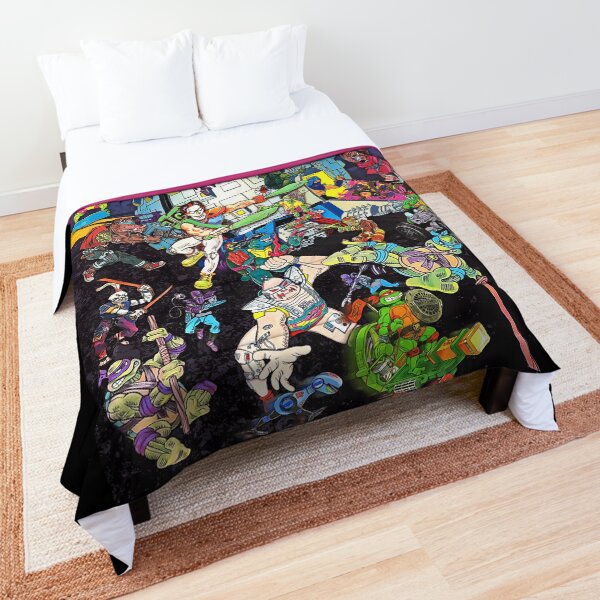 Vintage Ninja Turtles Pizza Classic Art Comforter