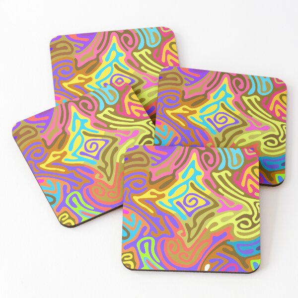 Item preview, colorful waves, Fantastic art with decorative texture. Surreal doodle pattern, Bright colors abstract designed and sold by mashmosh.