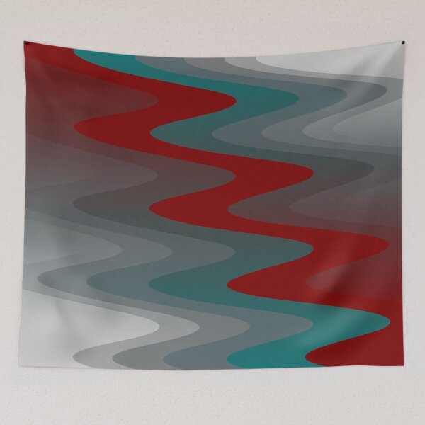 Item preview, teal burgundy gray waves designed and sold by feiermar.
