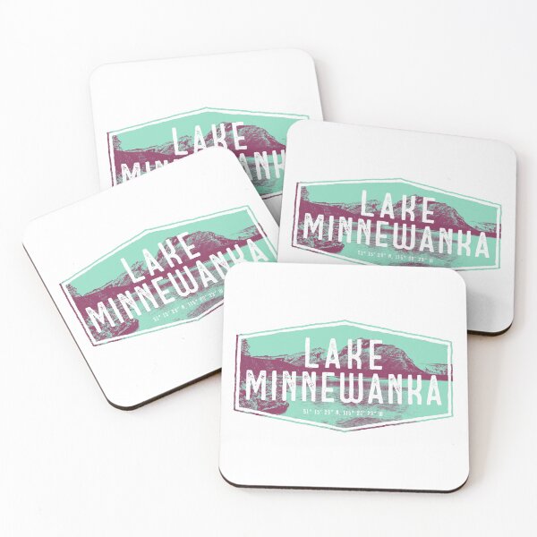 Item preview, Lake Minnewanka Hexagon Banff National Park, Alberta Canada in Mint Green and Burgundy designed and sold by borednomad.