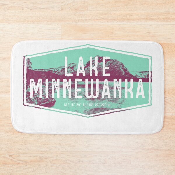 Item preview, Lake Minnewanka Hexagon Banff National Park, Alberta Canada in Mint Green and Burgundy designed and sold by borednomad.