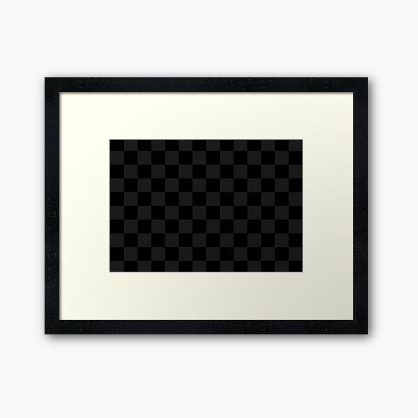Checkered Pattern - Black and Gray Framed Art Print