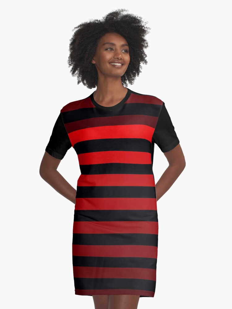 Red shirt with black sales lines