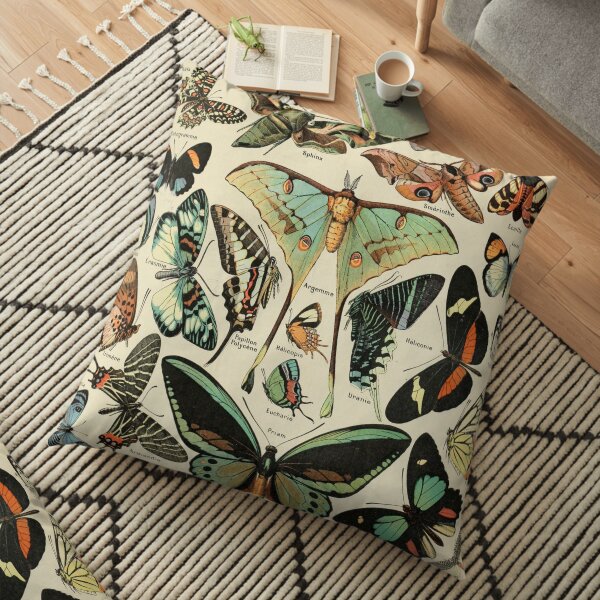 Adolph Millot Papillons Coussin de sol