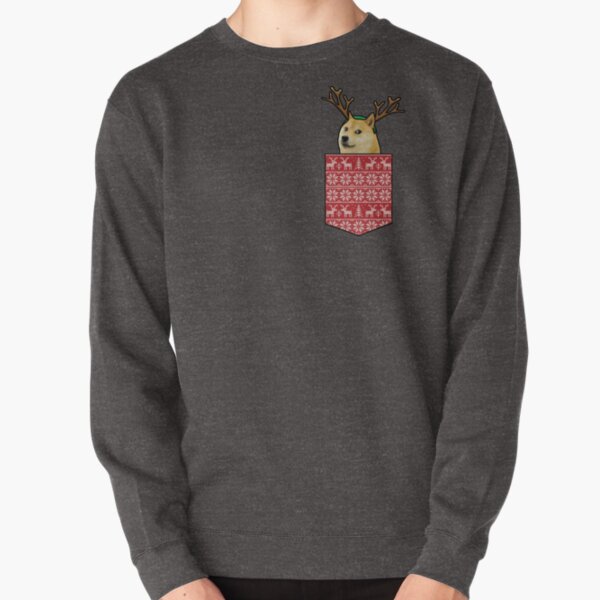 Doge Lumberjack Christmas Pocket Pullover Sweatshirt