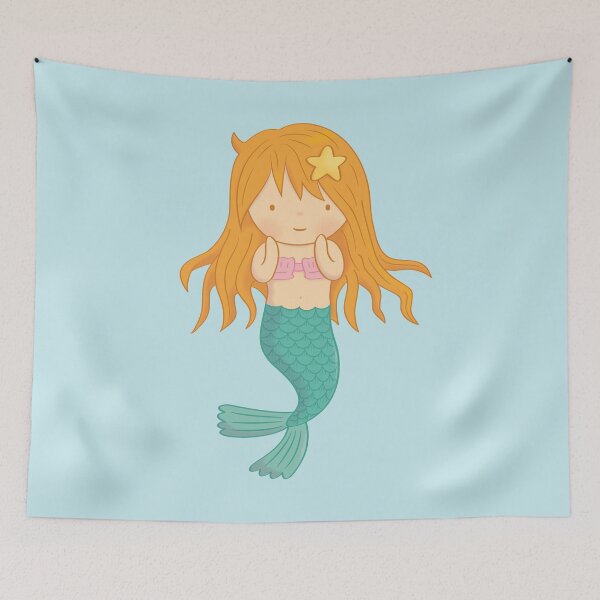 Item preview, Cute Mermaid Girl with Orange Hair designed and sold by rustydoodle.