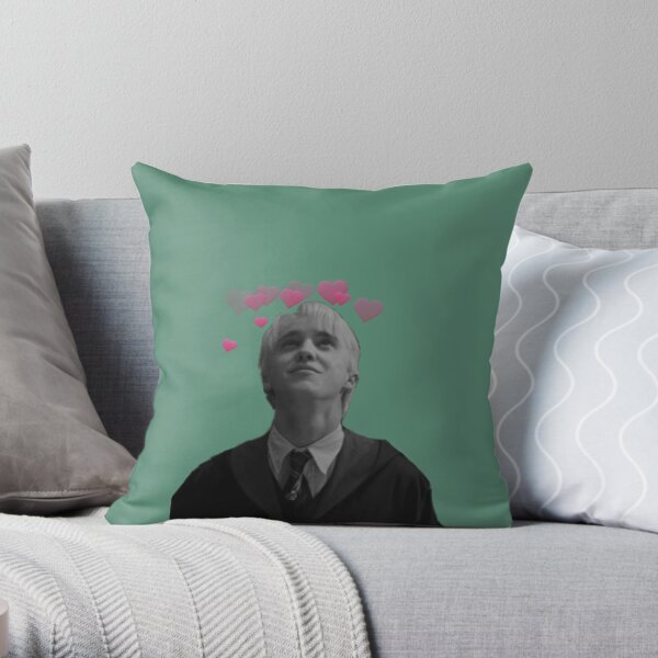 Draco Malfoy heart crown print Throw Pillow