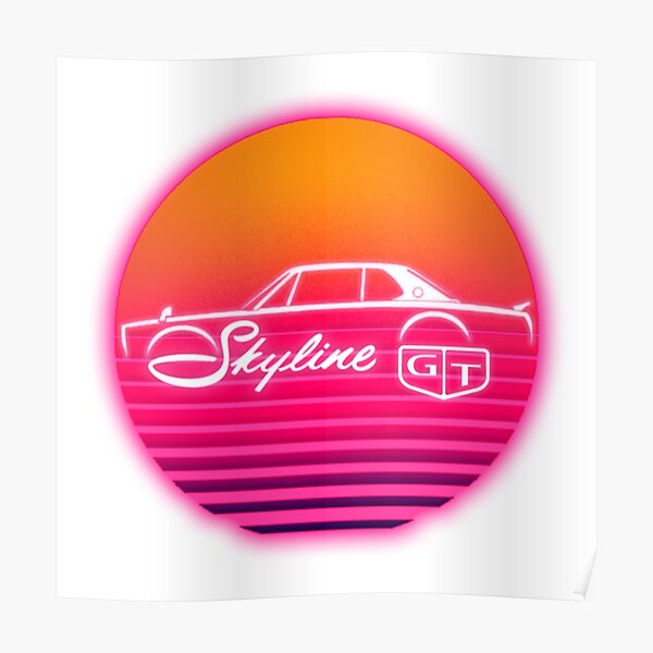 Nissan Skyline Gt Outrun Emblem Poster For Sale By Lithoman2 Redbubble