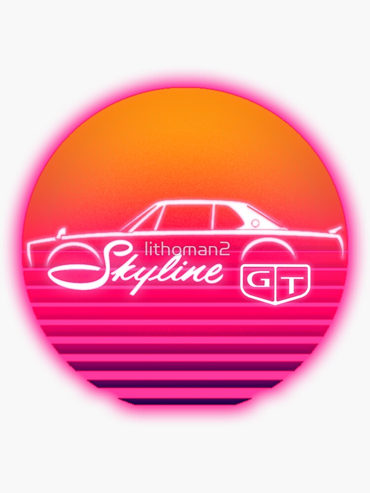 Nissan Skyline Gt Outrun Emblem Sticker For Sale By Lithoman2 Redbubble