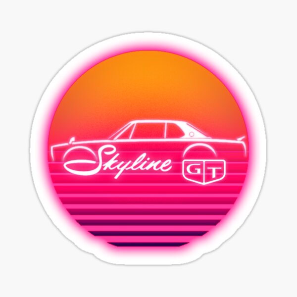 Nissan Skyline Gt Outrun Emblem Sticker For Sale By Lithoman2 Redbubble