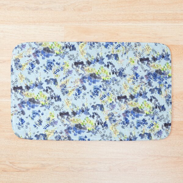 Item preview, Doodle blue flowers pattern, Light Blue background designed and sold by mhailittlearts.