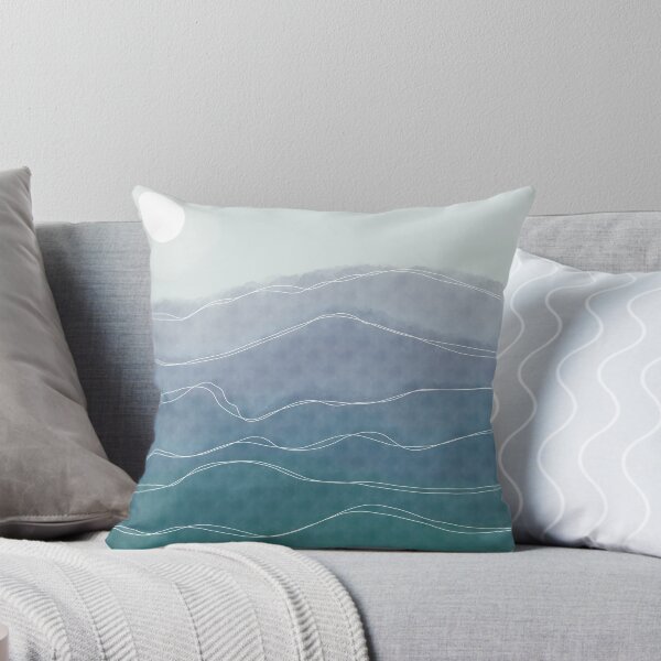 Item preview, Watercolor Mountains in Shades of Blue designed and sold by JnetLively.