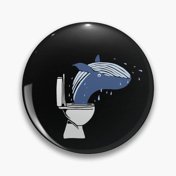 Item preview, Whale coming out of a toilet designed and sold by DoraTeo16.