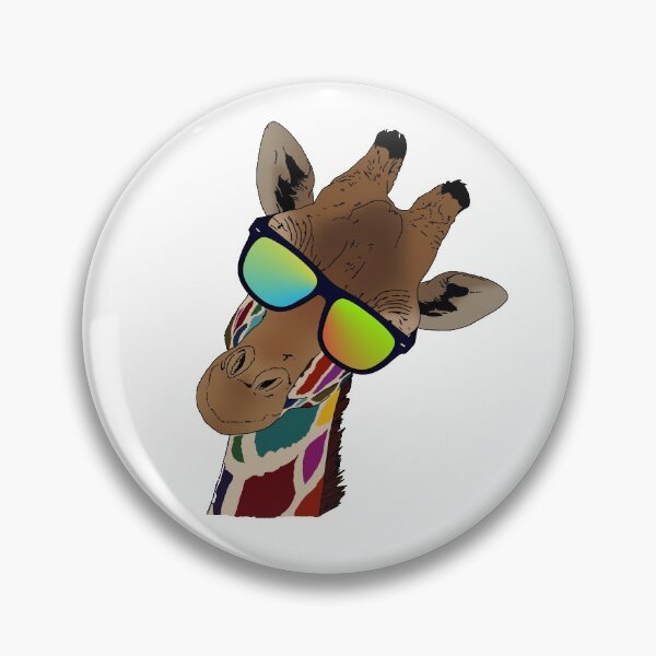 Item preview, funny looking colorful giraffe gift idea for giraffe friends with rainbow colors designed and sold by elnino8.