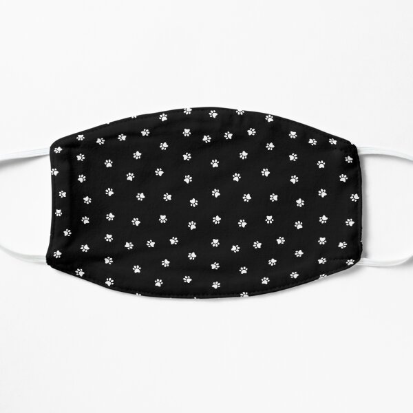 Cat Paw Print Black Flat Mask