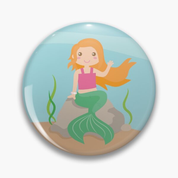 Item preview, Cute Mermaid Girl On Rock designed and sold by rustydoodle.